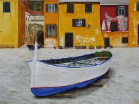 Varigotti - Borgo dei pescatori (grande)  Olio su tela - 40 x 80